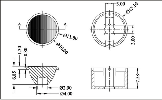 CE 13mm οδηγημένος QE οπτικός φακός Cree XBD γωνία εξέτασης 15/120 βαθμός